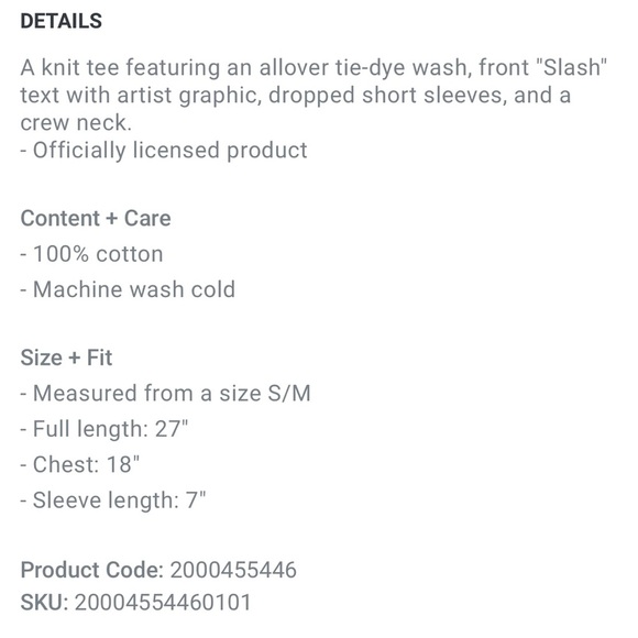 Tie-Dye Graphic Slash Tee M/L - Picture 5 of 10